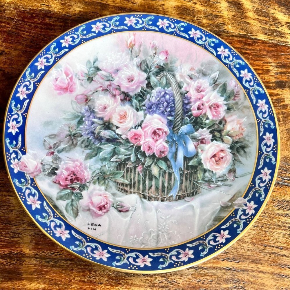 W S George Limited Edition Lena Liu Roses Plate